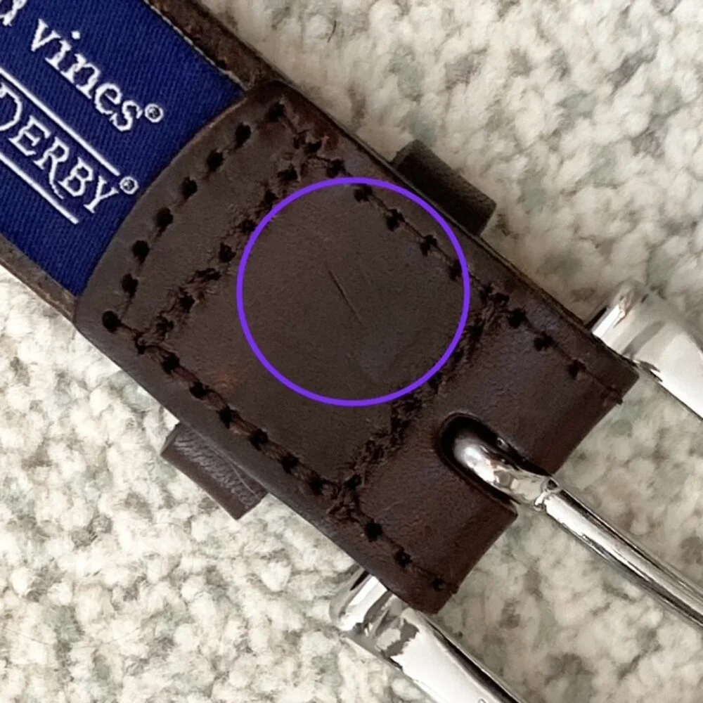 Vineyard Vines Boys Size 30 XL Kentucky Derby Seersucker Leather Bow Tie Belt